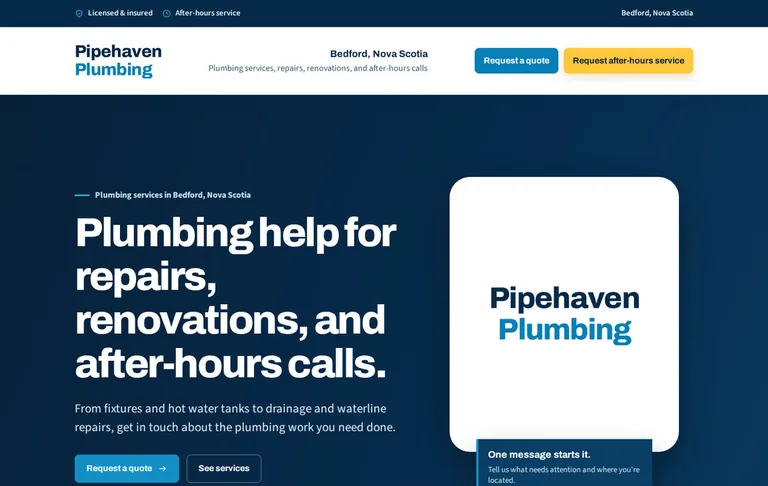 Demo website built by Halifax Web Works