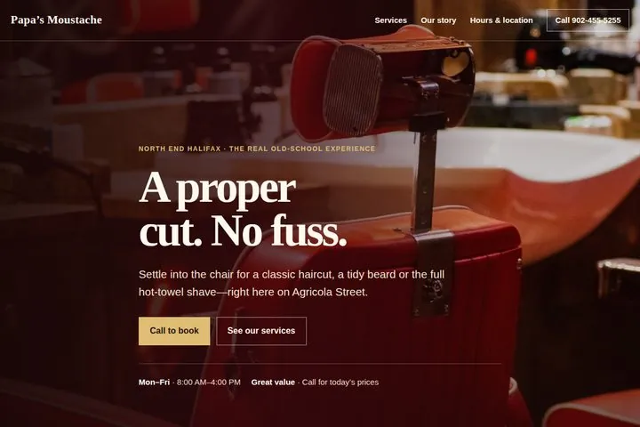 Screenshot of The Gilded Razor demo website