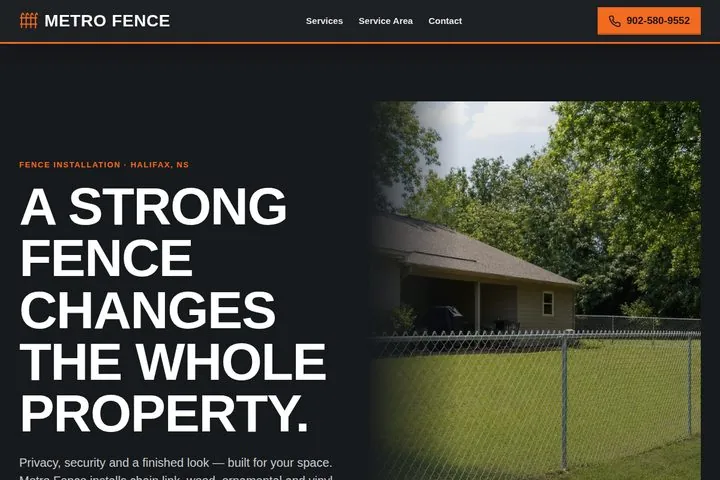 Screenshot of the Ironbark Fencing demo website