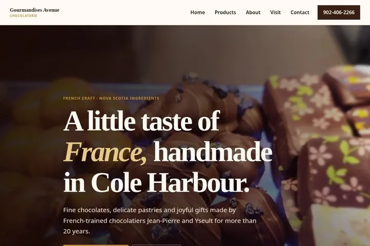 Screenshot of The Velvet Truffle demo website
